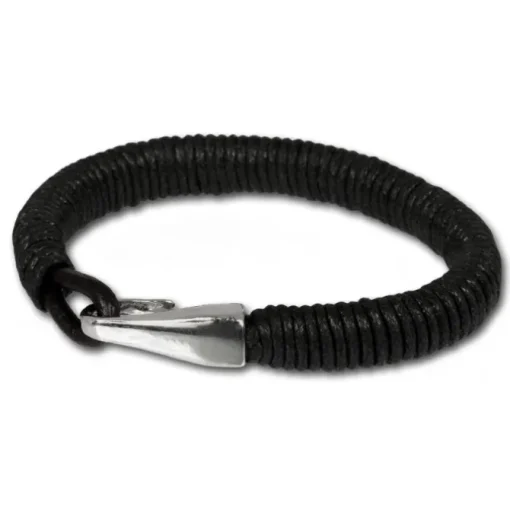 SilberDream Lederarmband schwarz Damen Leder Armband LA0108S