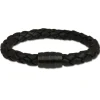 SilberDream Lederarmband schwarz Edelstahlverschluss geschwärzt LS4802