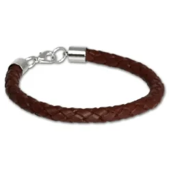 SilberDream Lederarmband braun Herren/Dame Leder Armband LA1649B