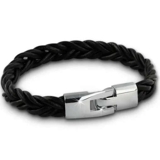 SilberDream Lederarmband schwarz Unisex Leder Armband LAC786S