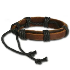 SilberDream Lederarmband braun Herren Leder Armband LA0037B