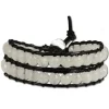SilberDream Lederarmband Achat weiß Damen Leder Armband LAN007