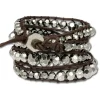 SilberDream Lederarmband Metallperle silber Damen Leder Band LA2917W
