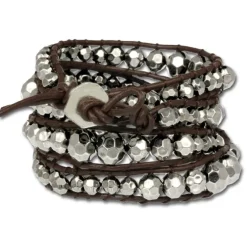 SilberDream Lederarmband Metallperle silber Damen Leder Band LA2917W