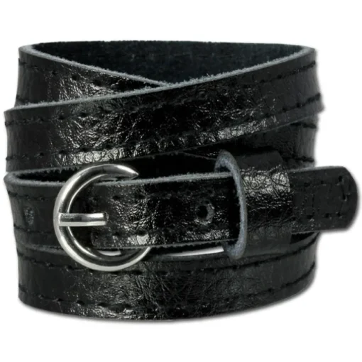SilberDream Lederarmband schwarz unisex Leder Armband LAC560S
