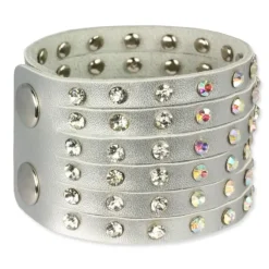 SilberDream Lederarmband silber Zirkonia Damen Leder Armband LAC221K