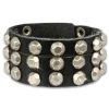 SilberDream Lederarmband Nieten Mann schwarz Leder Armband LAP128S