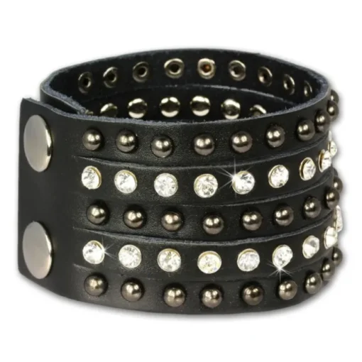 SilberDream Lederarmband schwarz Zirkonia Damen Leder Armband LAP231S