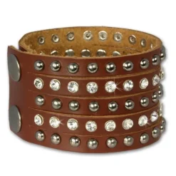 SilberDream Lederarmband braun Zirkonia Damen Leder Armband LAP231B