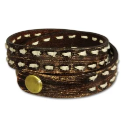 SilberDream Lederarmband Jeansstyle braun grau Leder Armband LAP511B
