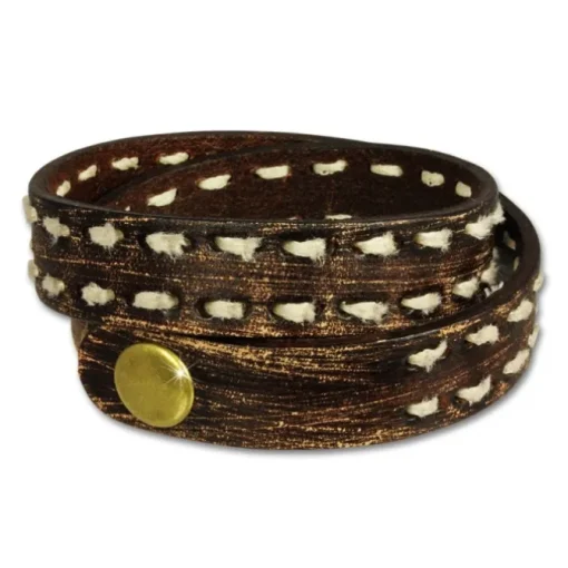 SilberDream Lederarmband Jeansstyle braun grau Leder Armband LAP511B