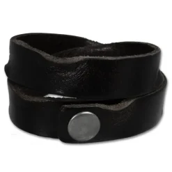 SilberDream Lederarmband schwarz used look Leder Armband LAP518S