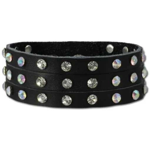 SilberDream Lederarmband schwarz CZ Damen Leder Armband LAC222S