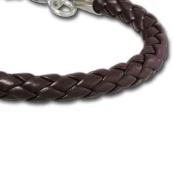 SilberDream Lederarmband geflochten braun Edelstahl Armband LAP008B