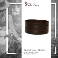 SilberDream Lederarmband Riemchen braun Herren Leder Armband LA5428B