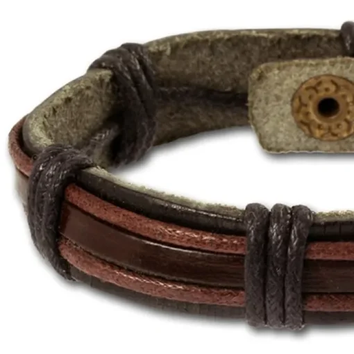 SilberDream Lederarmband schwarz Herren Leder Armband LA0014