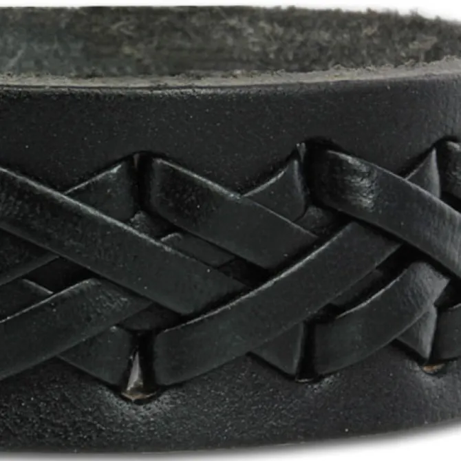 SilberDream Lederarmband schwarz Kreuzband Leder Armband LA5654S