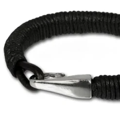 SilberDream Lederarmband schwarz Damen Leder Armband LA0108S