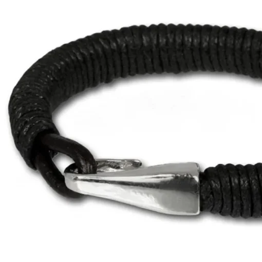 SilberDream Lederarmband schwarz Damen Leder Armband LA0108S