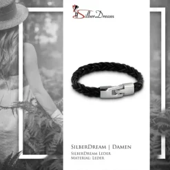 SilberDream Lederarmband schwarz Unisex Leder Armband LAC786S