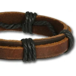SilberDream Lederarmband braun Herren Leder Armband LA0037B