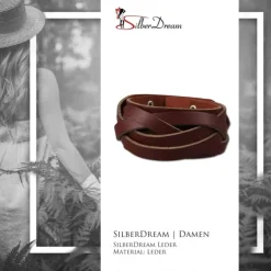 SilberDream Lederarmband bordeaux rot crossover Leder Armband LAC660R
