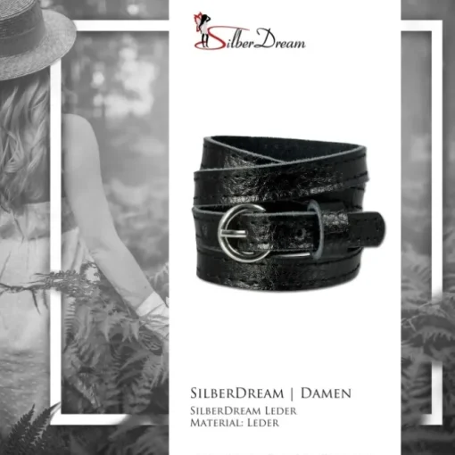 SilberDream Lederarmband schwarz unisex Leder Armband LAC560S