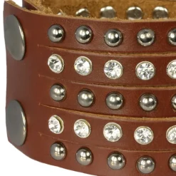 SilberDream Lederarmband braun Zirkonia Damen Leder Armband LAP231B