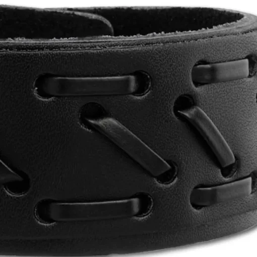 SilberDream Lederarmband schwarz Zierband Leder Armband LA5656S
