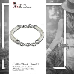 SilberDream Lederarmband weiß für Charms 925er Silber Armband FC0033W