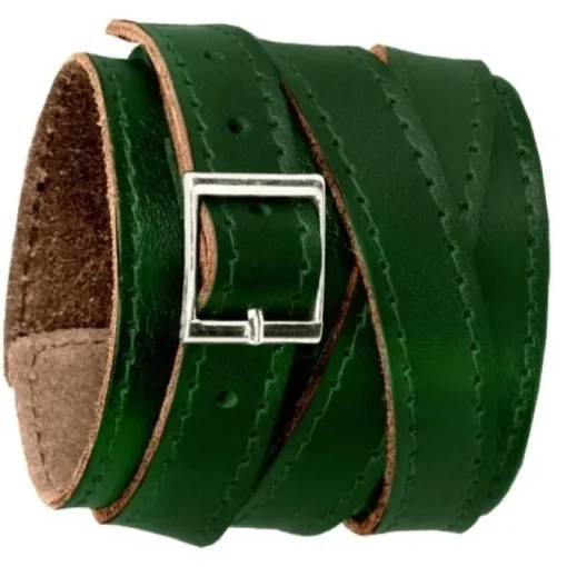 SilberDream Lederarmband dunkelgrün Herren Leder Armband LA1302G