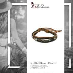 SilberDream Lederarmband schwarz Surfarmband Leder Armband LA1237S
