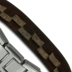 SilberDream Lederarmband braun Leder Edelstahl Armband LAP002B