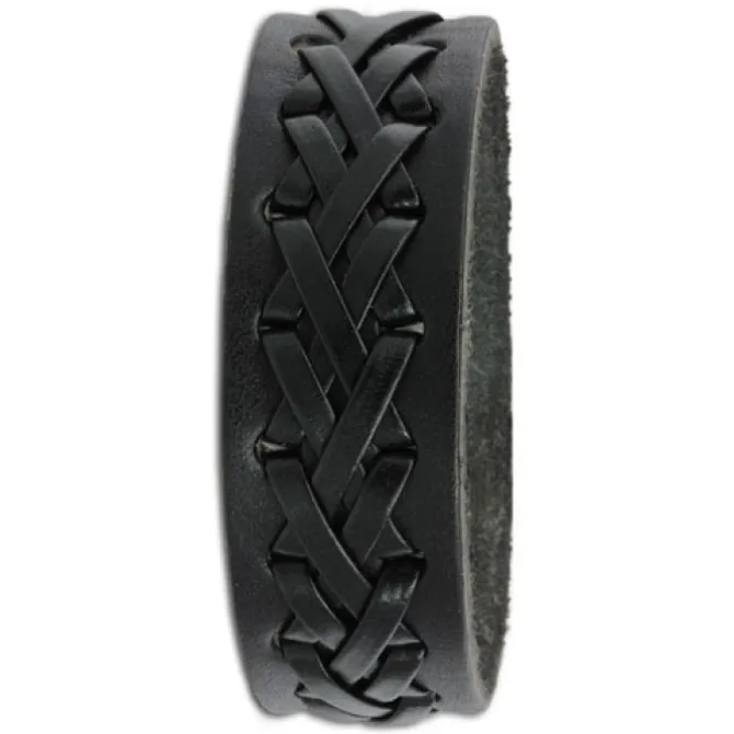 SilberDream Lederarmband schwarz Kreuzband Leder Armband LA5654S