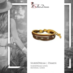SilberDream Lederarmband braun Surferarmband Leder Armband LA1237B
