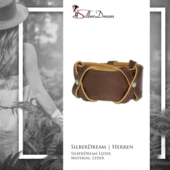 SilberDream Lederarmband braun Herren Leder Armband LA1502B