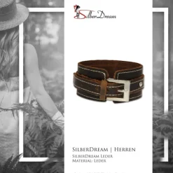 SilberDream Lederarmband braun Herren Leder Armband LA1189B