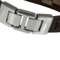 SilberDream Lederarmband braun Leder Edelstahl Armband LAP002B