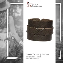 SilberDream Lederarmband braun Herren Leder Armband LA4071B