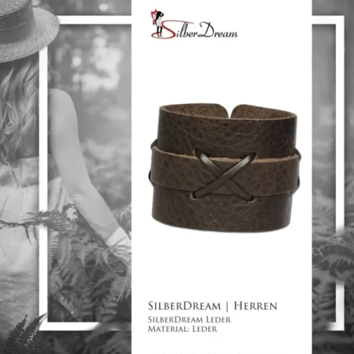SilberDream Lederarmband braun Herren Leder Armband LA4071B