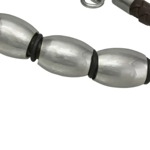 SilberDream Lederarmband Edelstahl Perle braun Leder Armband LAP007B