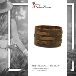 SilberDream Lederarmband braun Herren Leder Armband LA1821
