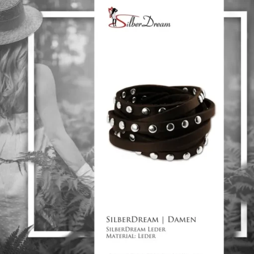 SilberDream Lederarmband brown Damen Leder Armband LA2250B