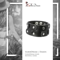 SilberDream Lederarmband schwarz Unisex Leder Armband LAC148S