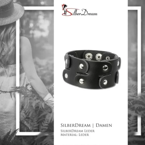 SilberDream Lederarmband schwarz Unisex Leder Armband LAC148S