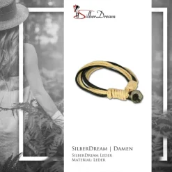 SilberDream Lederarmband black Surferarmband Leder Armband LA3247S