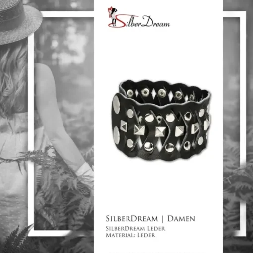 SilberDream Lederarmband schwarz Unisex Leder Armband LAC162S