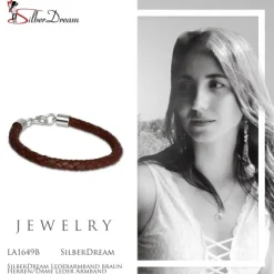 SilberDream Lederarmband braun Herren/Dame Leder Armband LA1649B