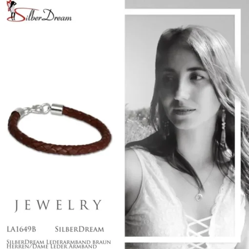 SilberDream Lederarmband braun Herren/Dame Leder Armband LA1649B