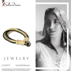 SilberDream Lederarmband black Surferarmband Leder Armband LA3247S